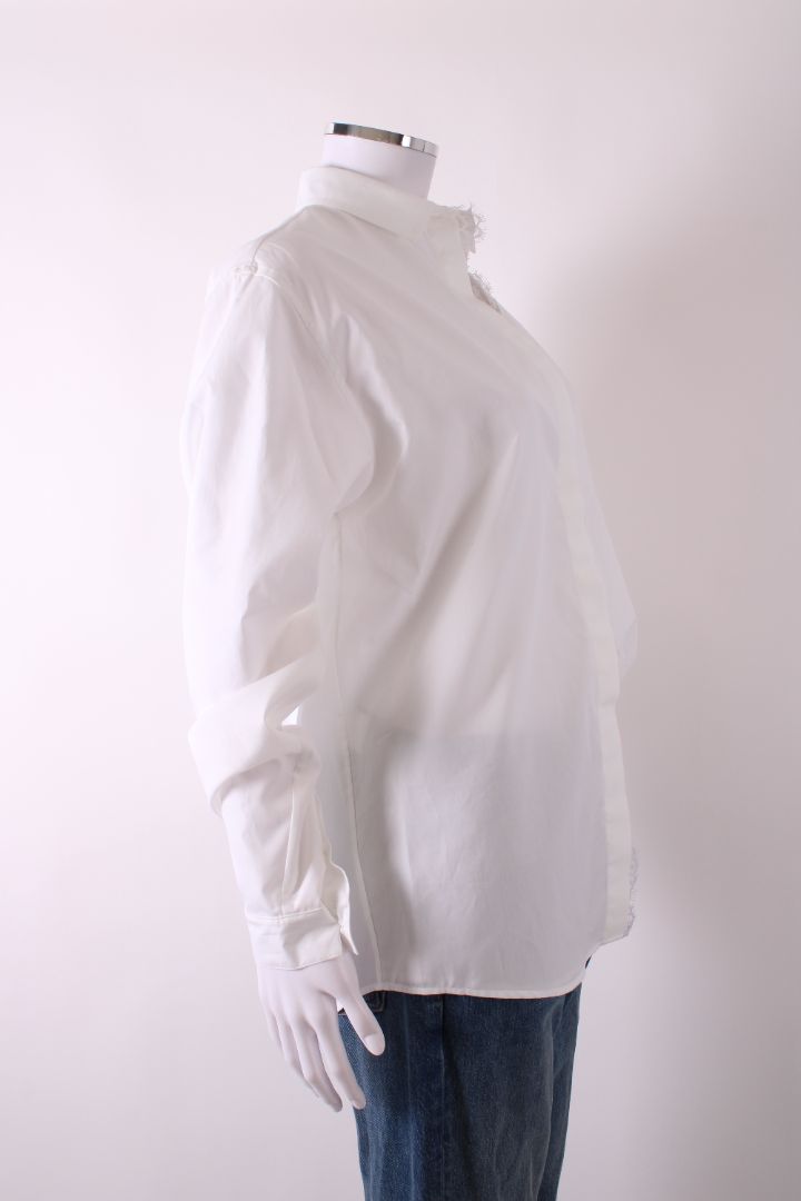 Giambattista Valli L/S Lace Trim Shirt White 8 | Default Title, White