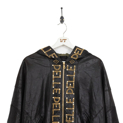 Marc Buchannan Pelle Pelle Vintage Leather Spellout Jacket