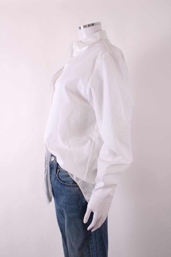 Giambattista Valli L/S Lace Trim Shirt White 8 | Default Title, White