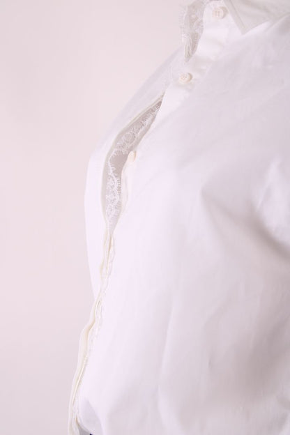 Giambattista Valli L/S Lace Trim Shirt White 8 | Default Title, White
