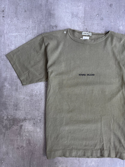 S/S 1987 Stone Island Olive Embroidered Logo Tee