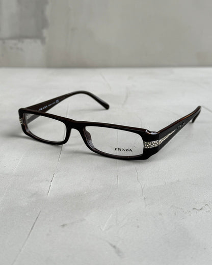 PRADA CLEAR LENS BAYONETTA EYE GLASSES | O/S, Brown