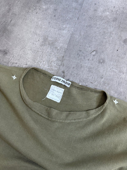S/S 1987 Stone Island Olive Embroidered Logo Tee