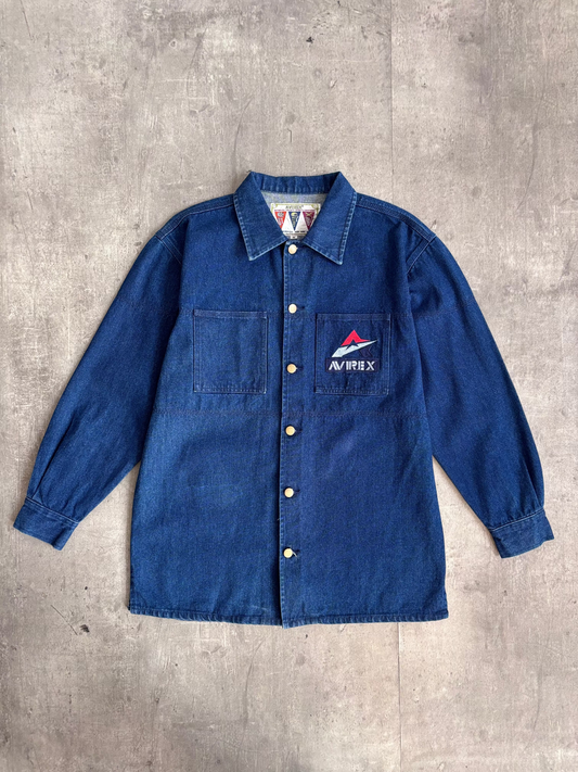 Avirex Denim Patched Button Down Jacket