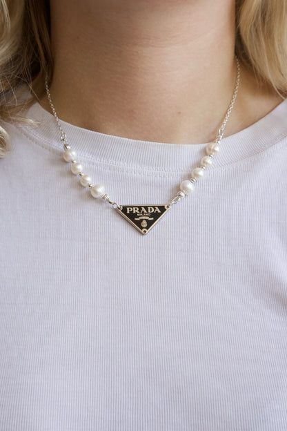 VT Rework: Prada Pearl Silver Necklace