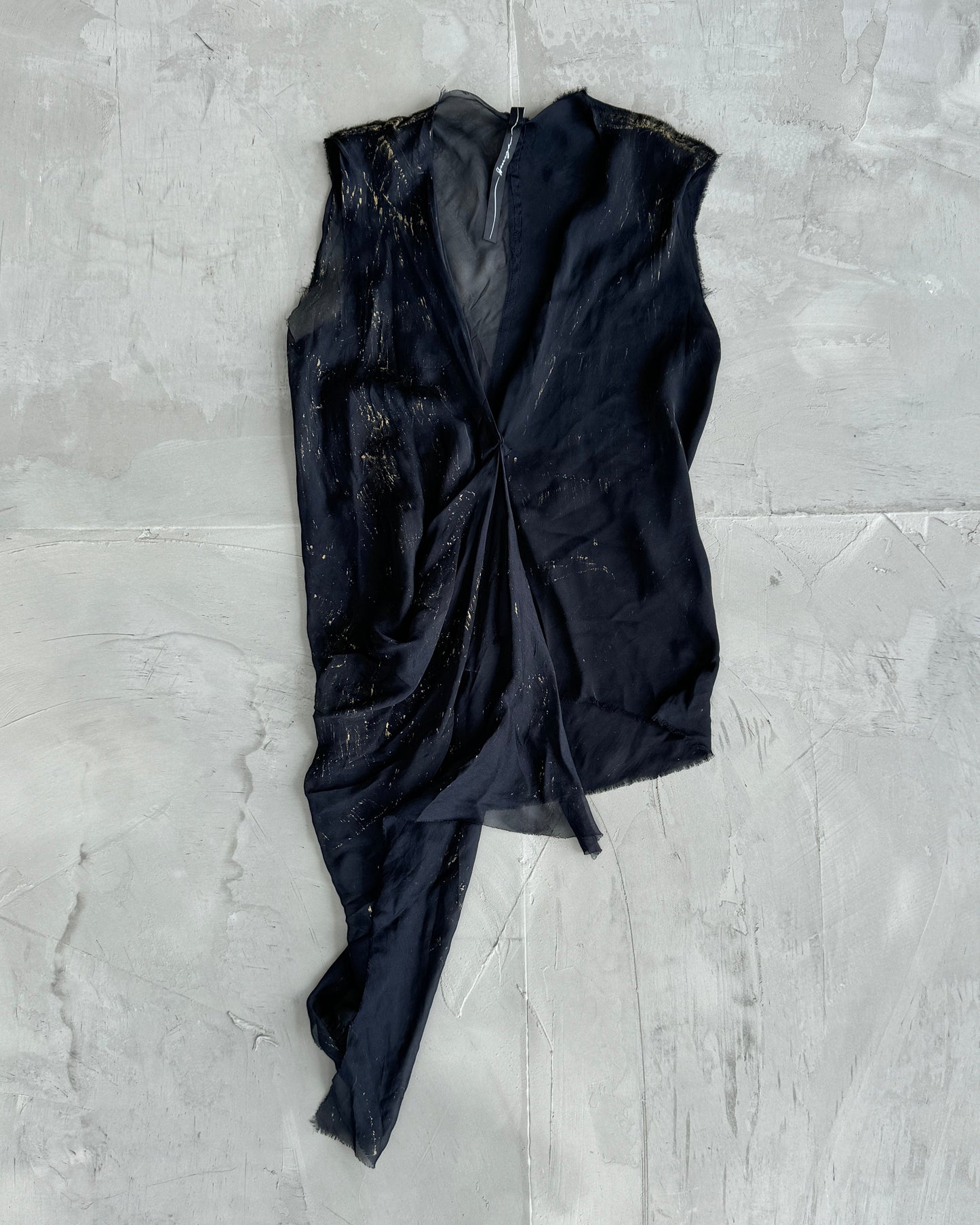 Luigi Asymmetric Silk Sheer Top - S/M