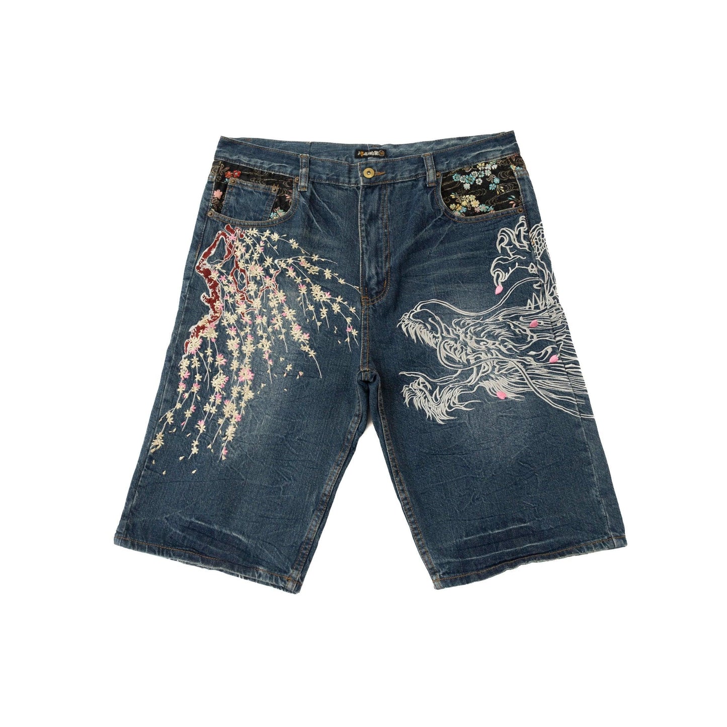 Hishyouhakurei Floral Embroidered Jorts - Known Source