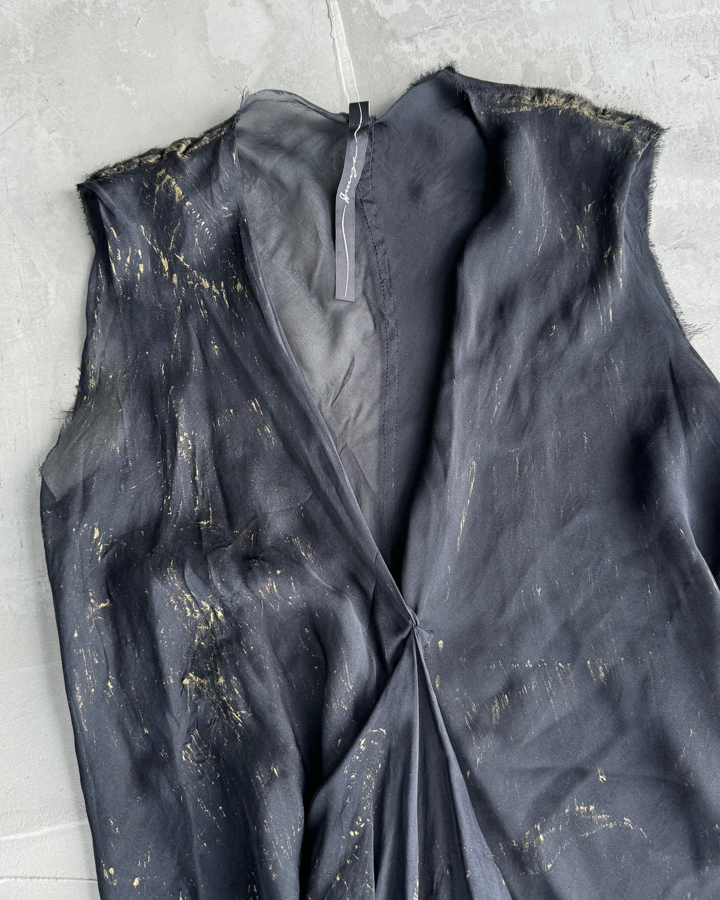 Luigi Asymmetric Silk Sheer Top - S/M