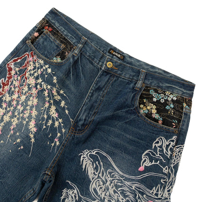 Hishyouhakurei Floral Embroidered Jorts - Known Source