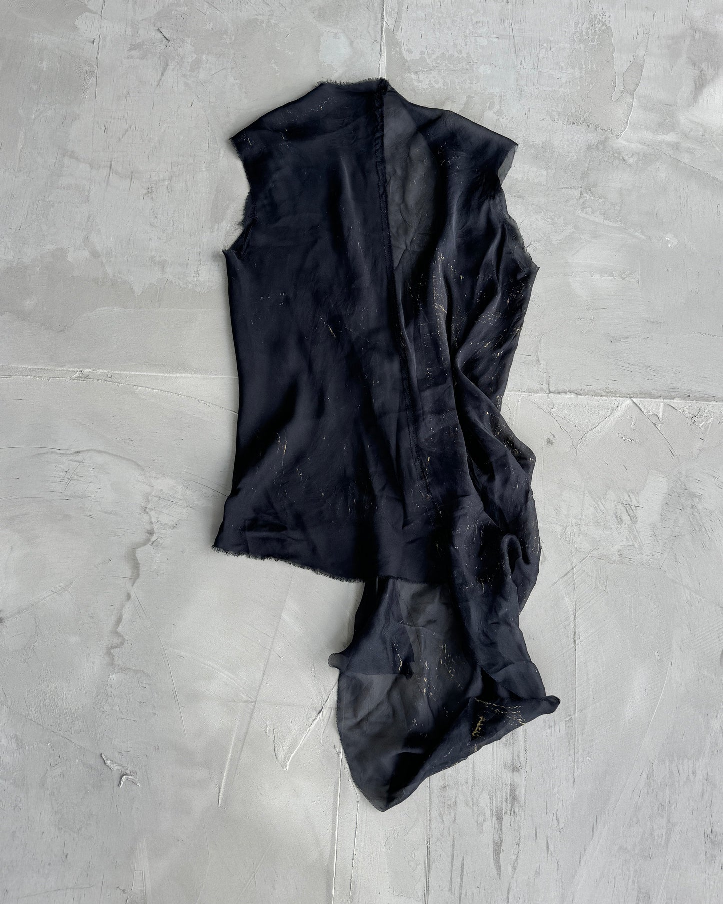 Luigi Asymmetric Silk Sheer Top - S/M