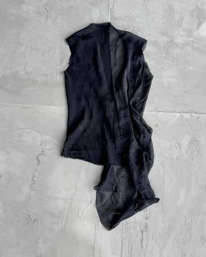 Luigi Asymmetric Silk Sheer Top - S/M