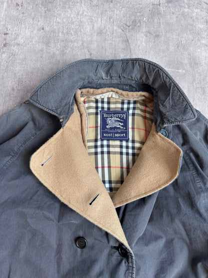 Burberry Distressed Double Breasted Padded Trench Coat