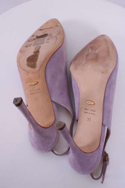 Sergio Rossi Shoes SUEDE SLING BACK Lilac 39 | DEFAULT TITLE, Lilac