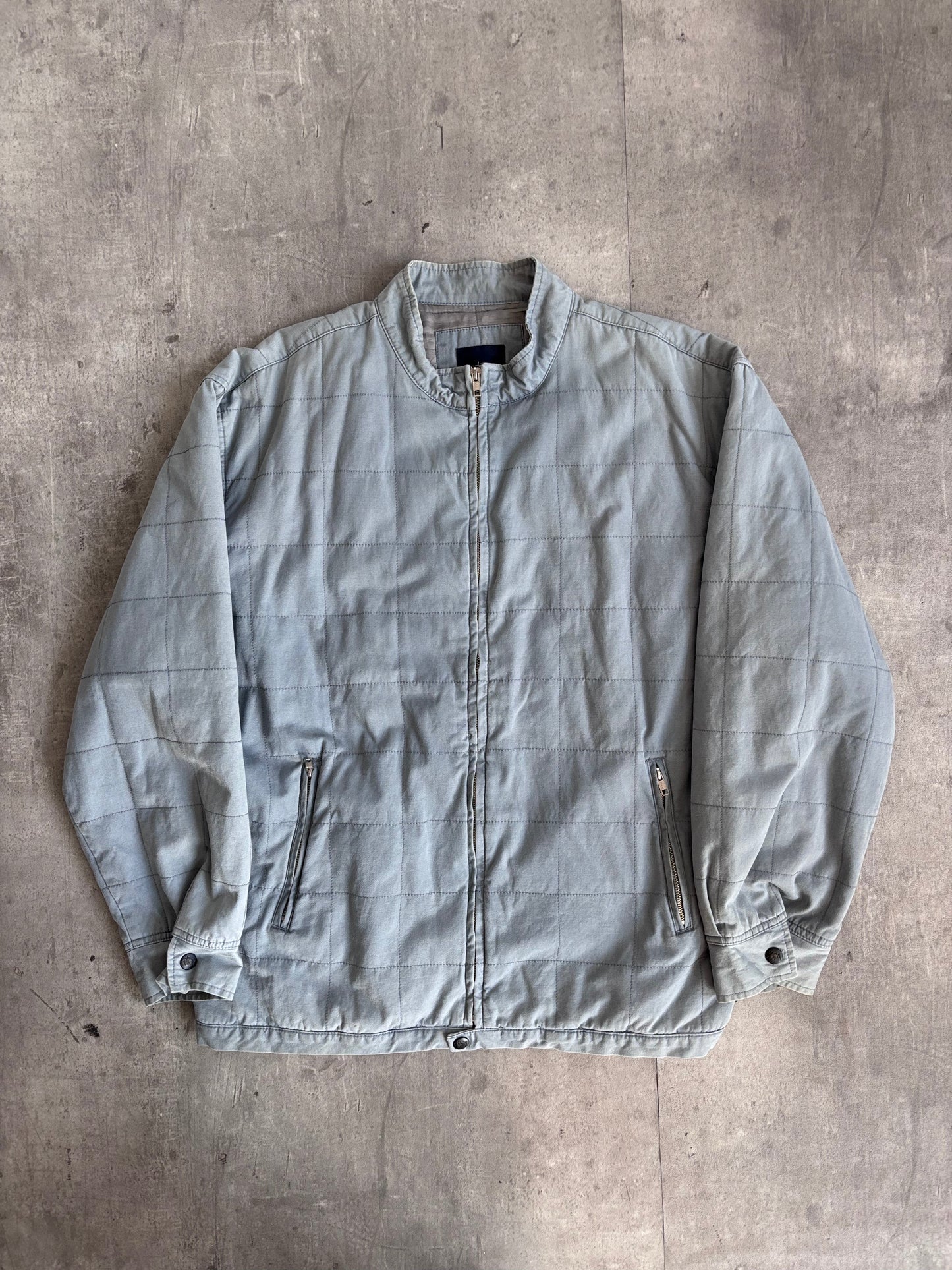 Stussy Light Blue Box Quilted Light Weight Jacket