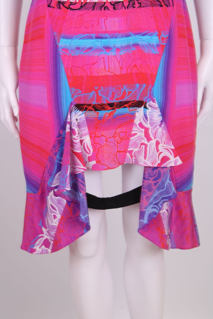 Peter Pilotto S/S Print Ruffle Dress Pink/ Blue 10 | Default Title, Blue