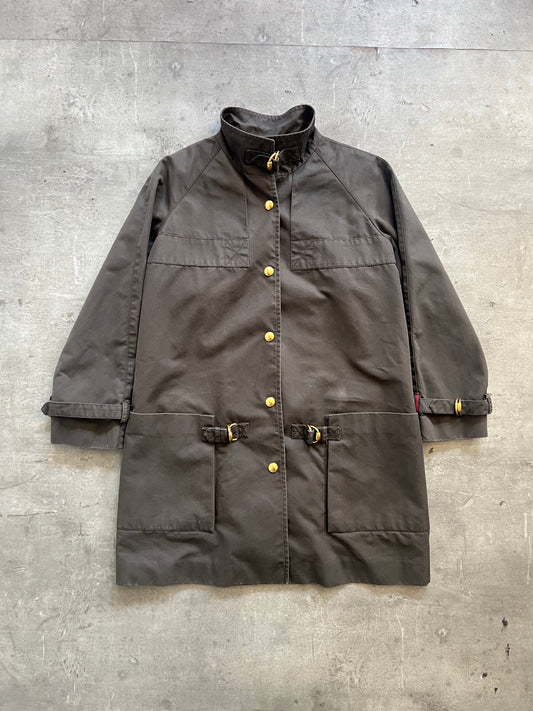 2008 Gucci Coated Gabardine Buckled Painters Jacket FA:276 (MT844) | Medium, Dark Brown