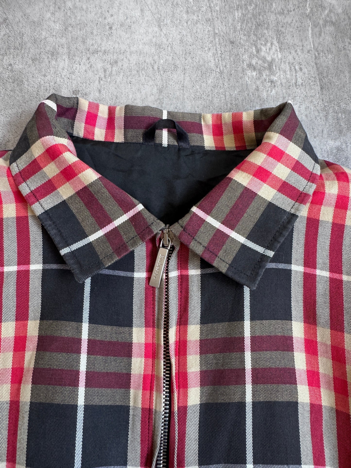 Burberry Red Nova Check Bomber Jacket