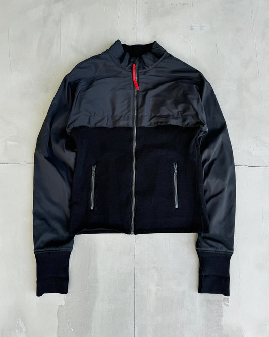 PRADA SPORT NYLON & WOOL BLACK JACKET - S