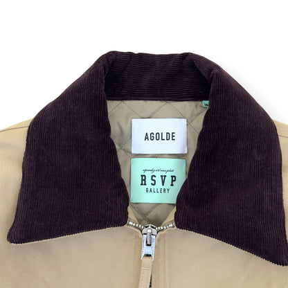 AGOLDE X RSVP GALLERY DISTRICT WORK JACKET TAUPE S | Small, Gold