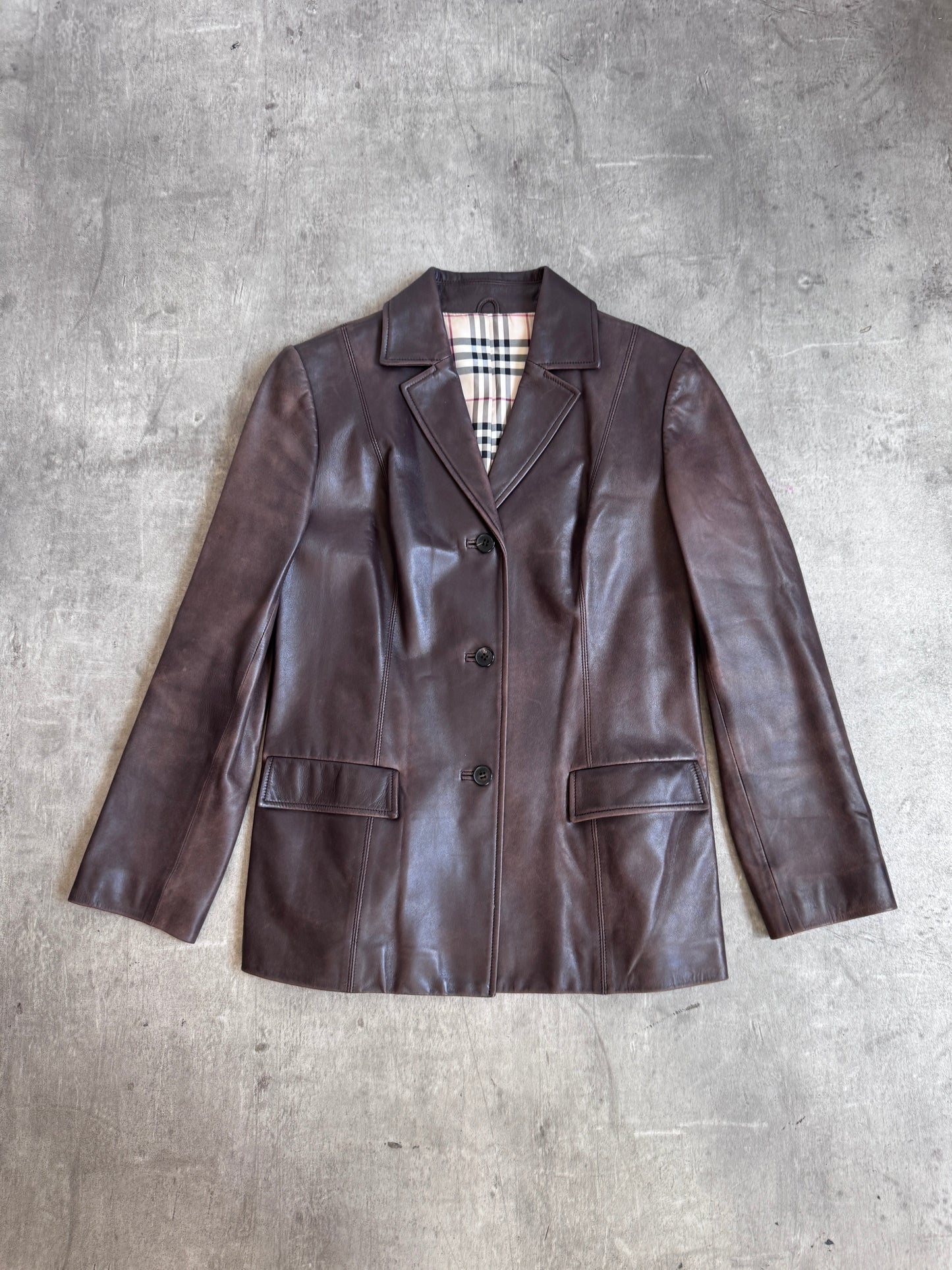 Burberry Brown Leather Blazer