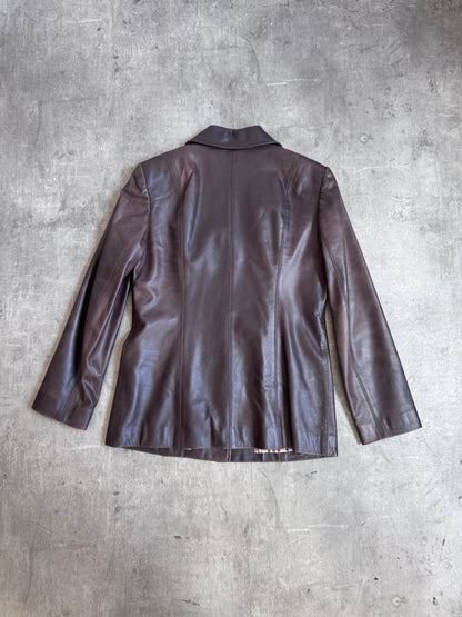 Burberry Brown Leather Blazer