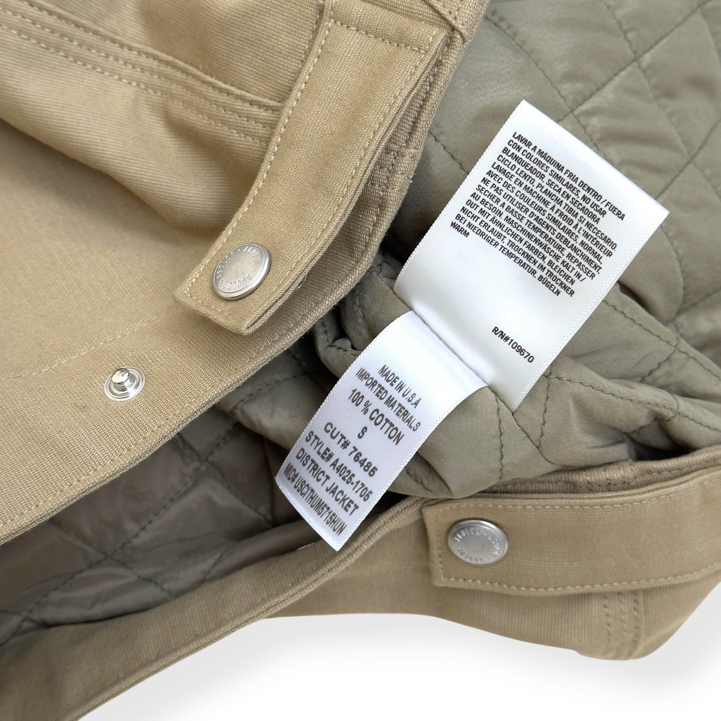 AGOLDE X RSVP GALLERY DISTRICT WORK JACKET TAUPE S | Small, Gold