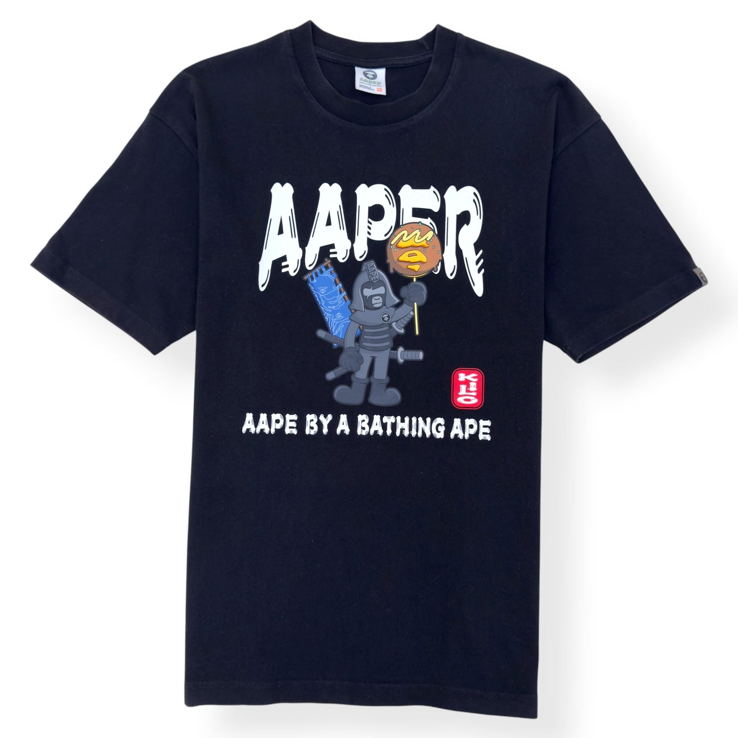 AAPE BY A BATHING APE PRINT T-SHIRT BLACK L | Large, Black