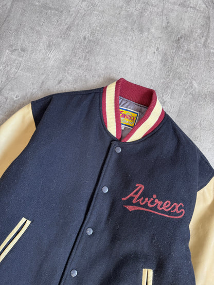 Avirex Navy Varsity Leather Jacket