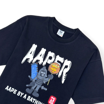 AAPE BY A BATHING APE PRINT T-SHIRT BLACK L | Large, Black