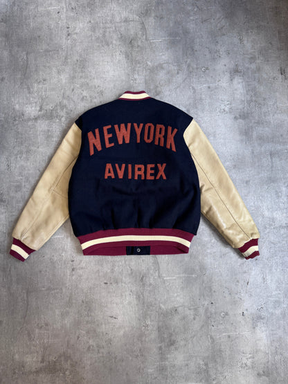 Avirex Navy Varsity Leather Jacket