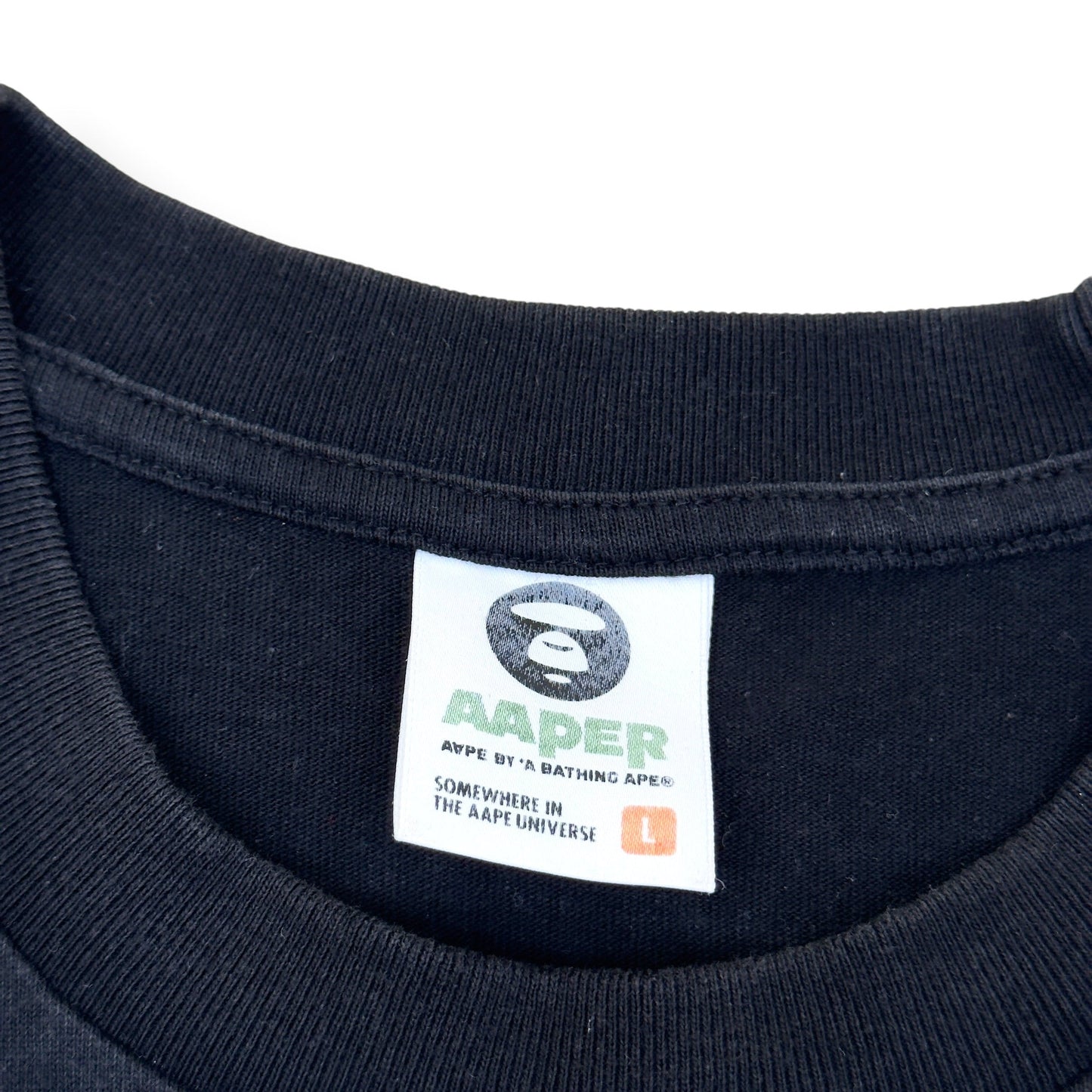 AAPE BY A BATHING APE PRINT T-SHIRT BLACK L | Large, Black