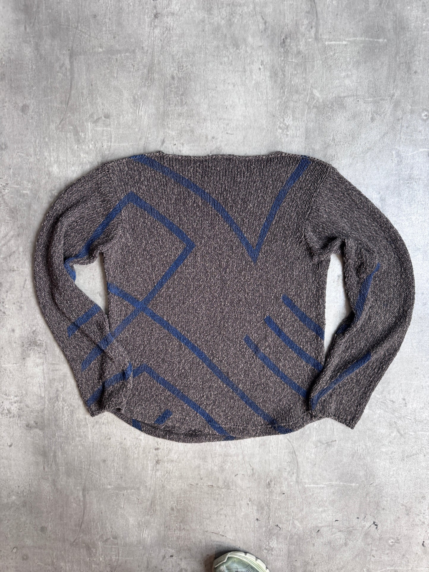 90s Emporio Armani Two Tone Knit Abstract Sweater