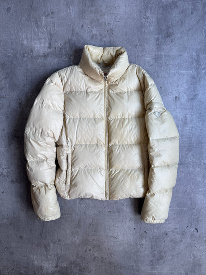 Prada Beige Cropped Puffer Jacket