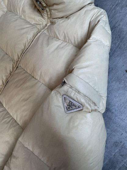 Prada Beige Cropped Puffer Jacket