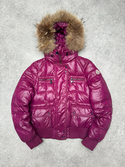 Moncler Copper Fur Collar Puffer Jacket