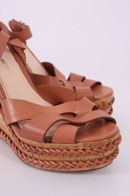 Paloma Barcelo Woven leather wedges Tan 39 | DEFAULT TITLE, Tan