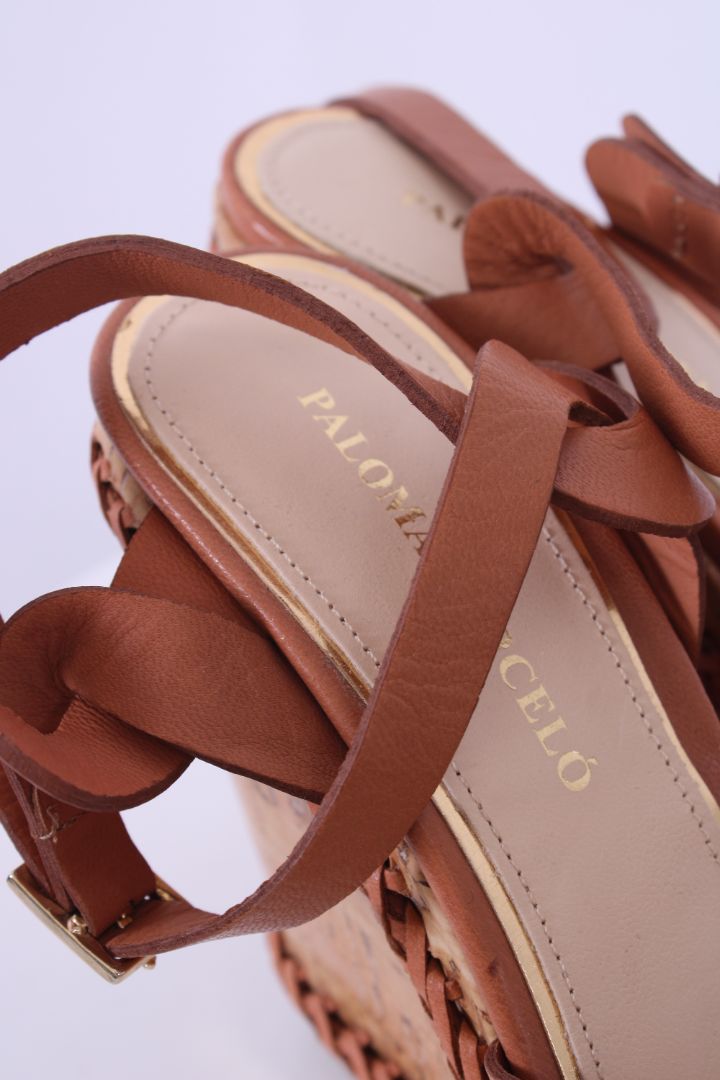 Paloma Barcelo Woven leather wedges Tan 39 | DEFAULT TITLE, Tan
