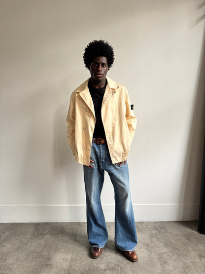 S/S 1999 Stone Island Paul Harvey Ventile Double Breasted Jacket | Large, Beige