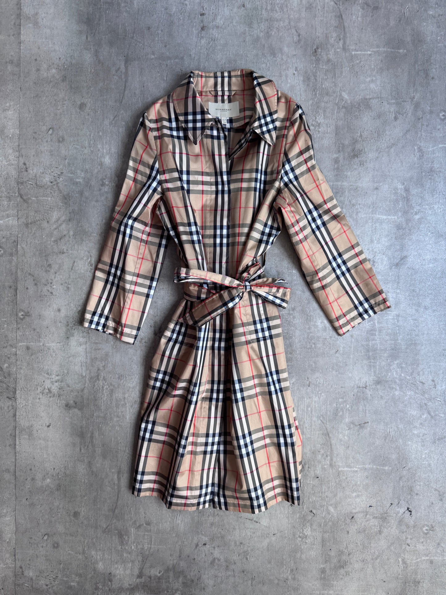 Rare Burberry Nova Check Nylon Lightweight Trench Jacket