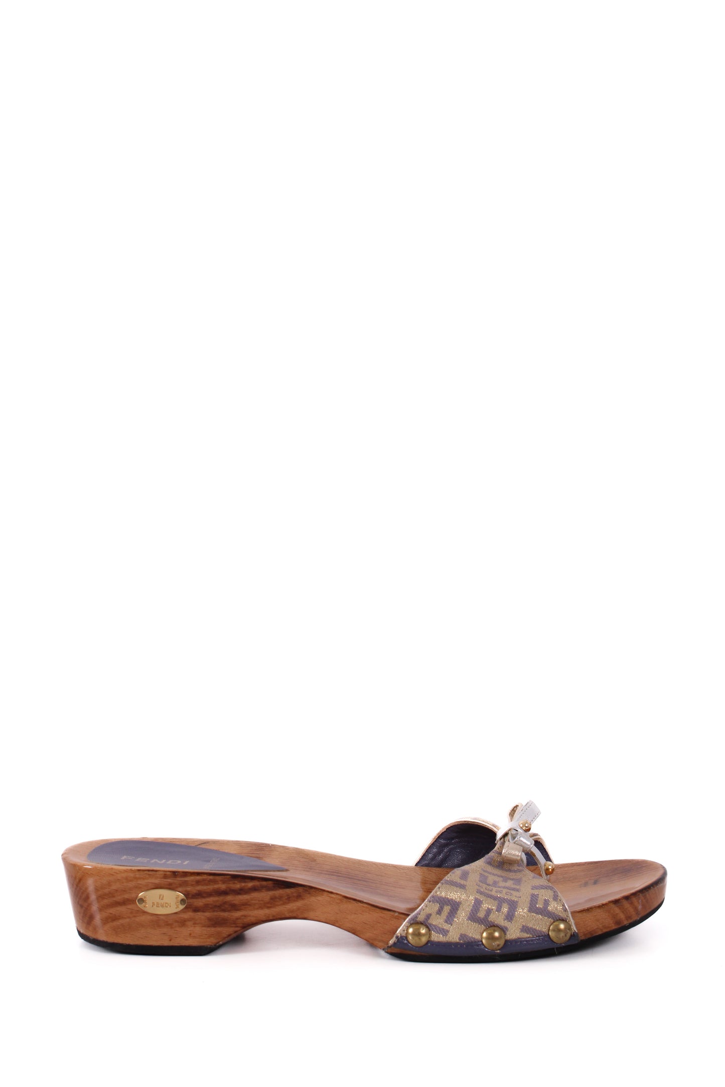 Fendi Monogram Clog Sandal 38 | DEFAULT TITLE, Brown