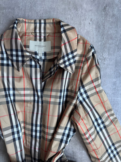 Rare Burberry Nova Check Nylon Lightweight Trench Jacket