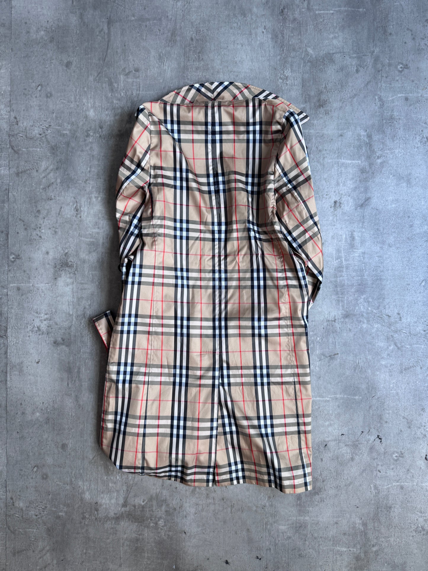 Rare Burberry Nova Check Nylon Lightweight Trench Jacket