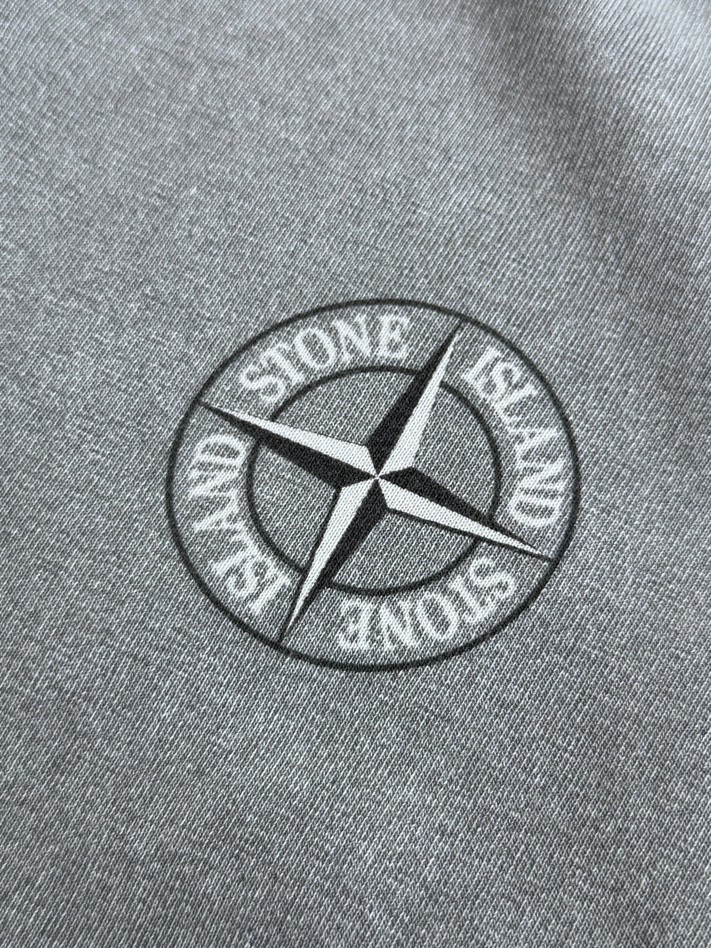 S/S 2004 Washed Grey Stone Island Logo Polo Shirt