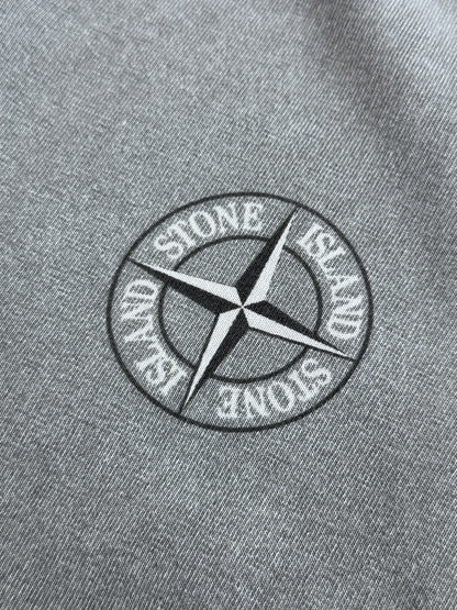 S/S 2004 Washed Grey Stone Island Logo Polo Shirt