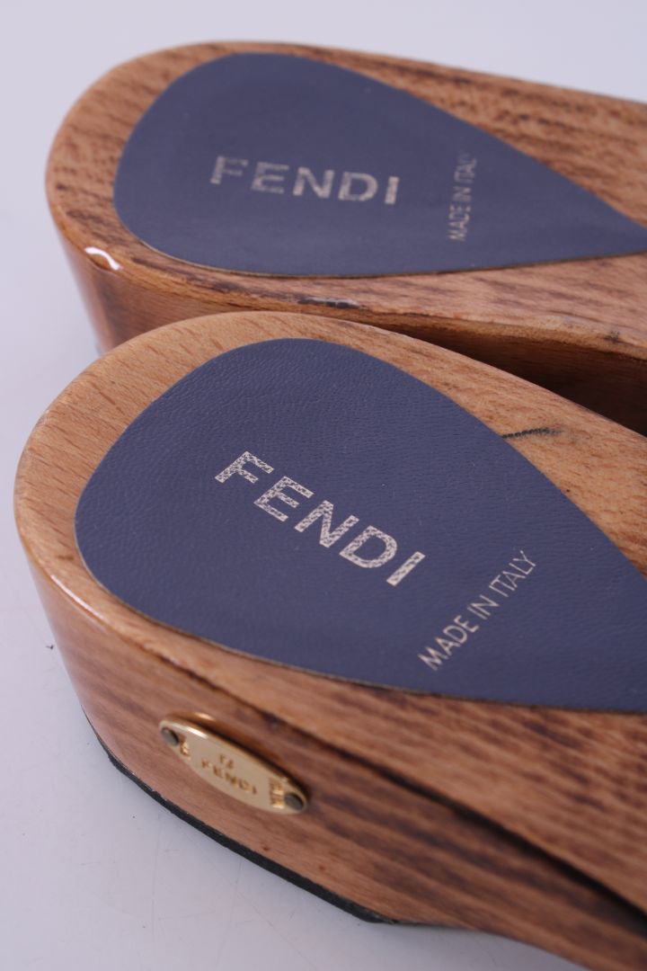 Fendi Monogram Clog Sandal 38 | DEFAULT TITLE, Brown