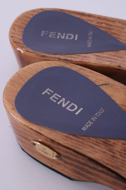 Fendi Monogram Clog Sandal 38 | DEFAULT TITLE, Brown
