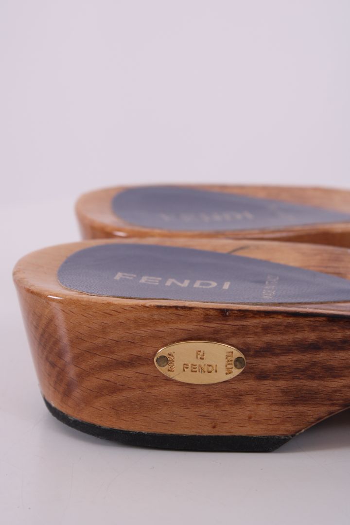 Fendi Monogram Clog Sandal 38 | DEFAULT TITLE, Brown