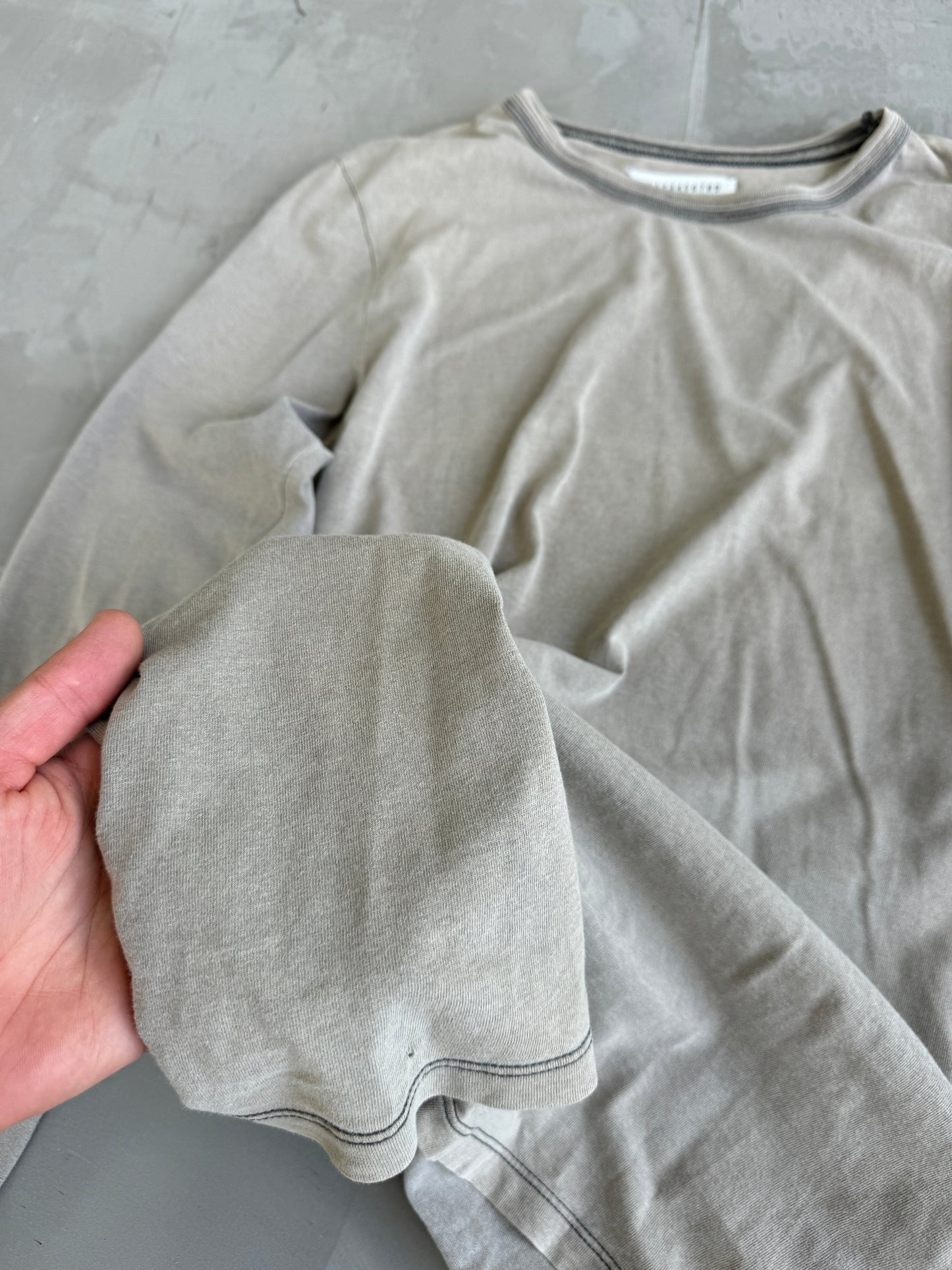 MAISON MARTIN MARGIELA LONG SLEEVE SUNBLEACHED TOP - L/XL | Large, Green