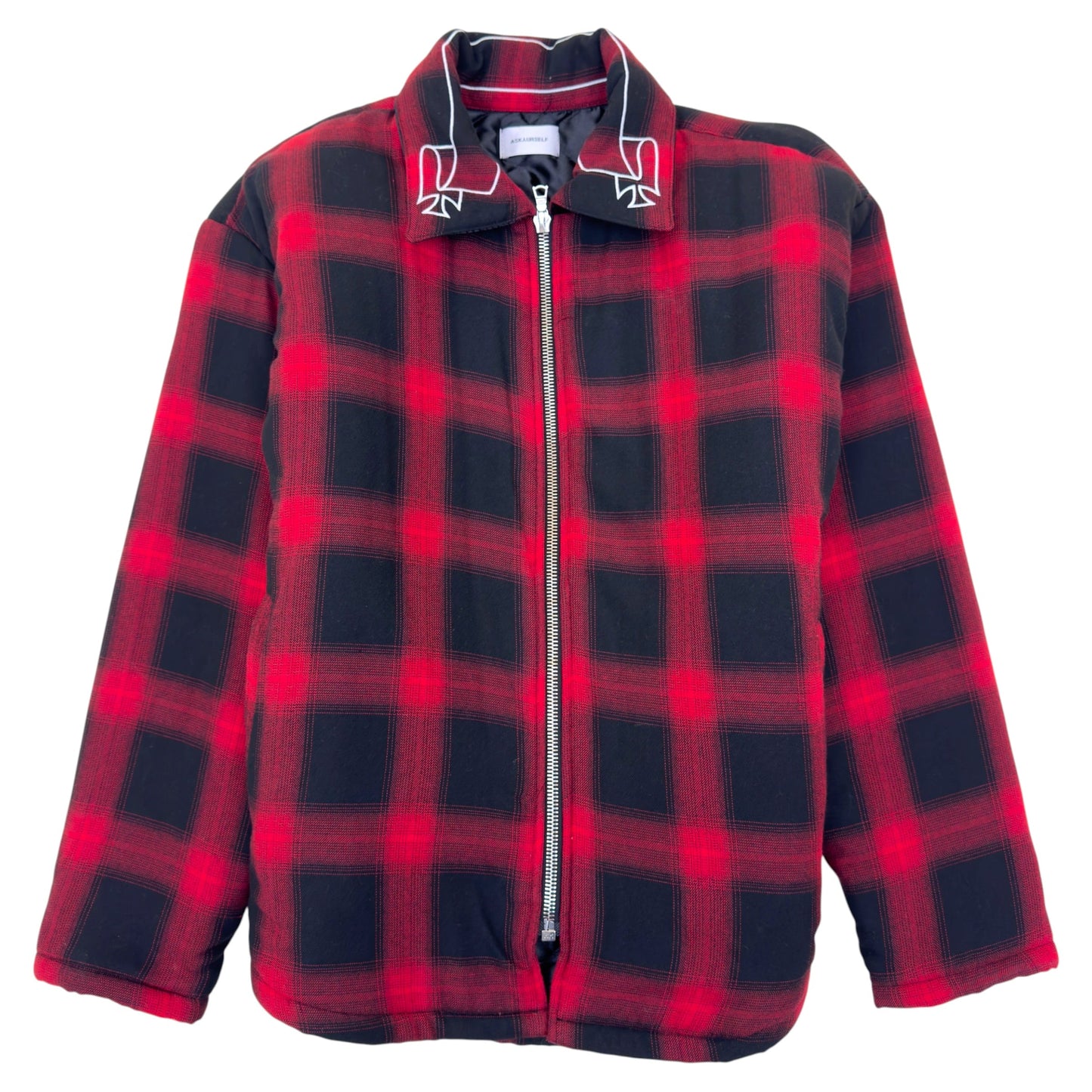 ASKYURSELF BANNED PADDED FLANNEL JACKET RED / BLACK 1 / S | Small, Black