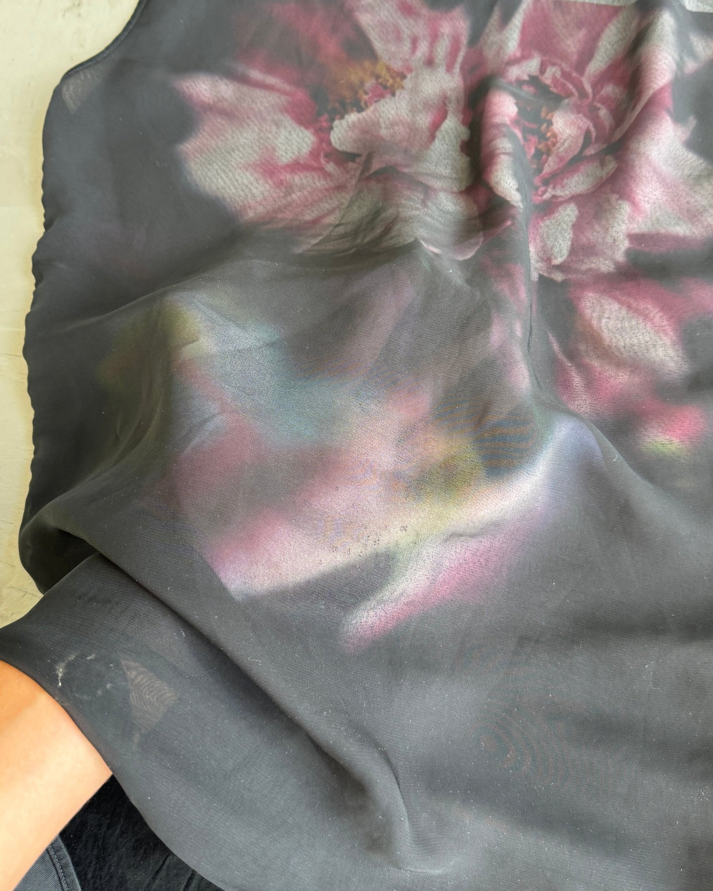 Cop Copine Flower Mesh Overlay Top